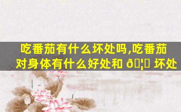 吃番茄有什么坏处吗,吃番茄对身体有什么好处和 🦆 坏处